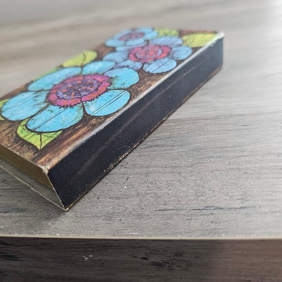 Vintage 1970 The Ohio Match Company Wood Floral Matches Decor 70s Cottage Candle - Picture 7 of 11